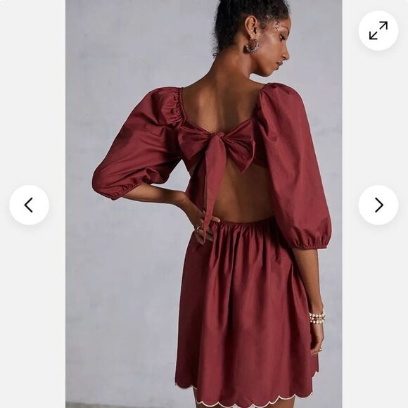 Anthropologie Forever That Girl Scalloped Mini Dress - Picture 3 of 4